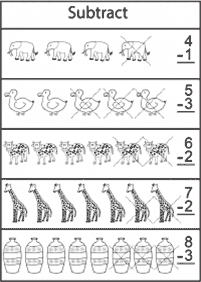 simple subtraction for kids - worksheet 40