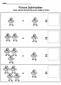 simple subtraction for kids - worksheet 42