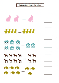 simple subtraction for kids - worksheet 45