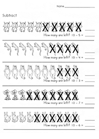 simple subtraction for kids - worksheet 48