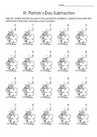 simple subtraction for kids - worksheet 52