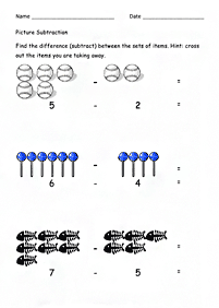 simple subtraction for kids - worksheet 53