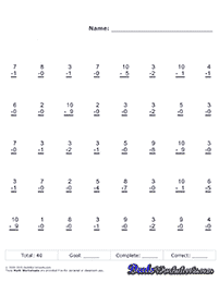 simple subtraction for kids - worksheet 65