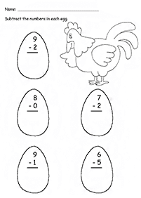 simple subtraction for kids - worksheet 7