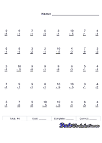 simple subtraction for kids - worksheet 73