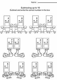 simple subtraction for kids - worksheet 75