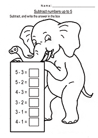 simple subtraction for kids - worksheet 76