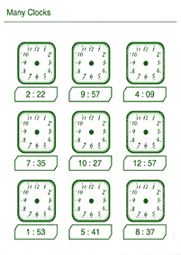 telling the time (clock) - worksheet 57