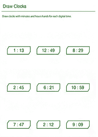 telling the time (clock) - worksheet 59