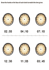 telling the time (clock) - worksheet 65